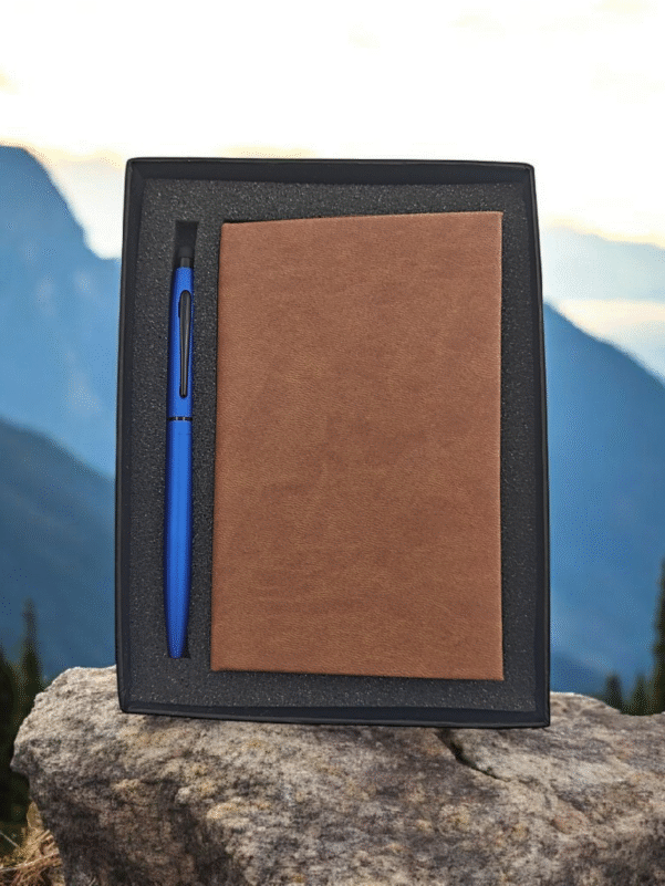 Leather Diary and Pen Gift Set