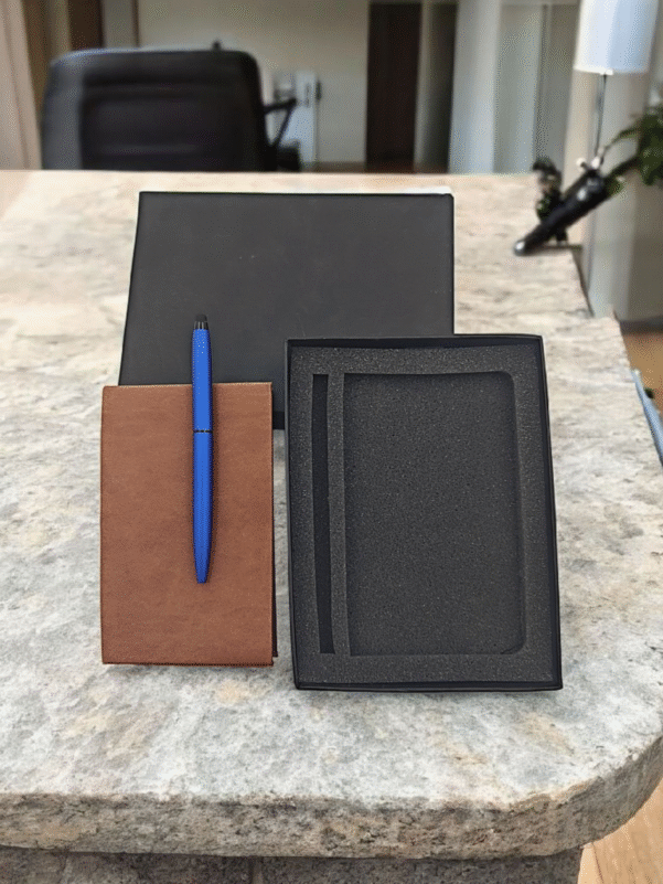 Leather Diary and Pen Gift Set