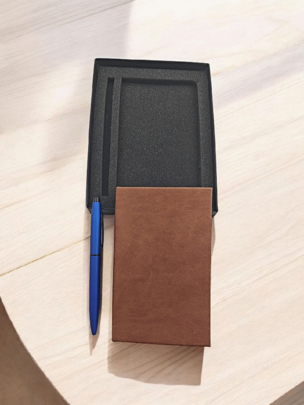 Leather Diary and Pen Gift Set