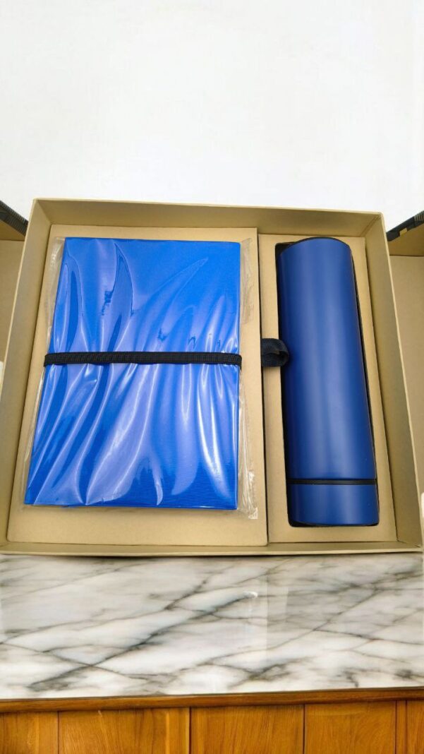 Northland Blue Corporate Gift Hamper – Temperature Bottle, Premium Diary, Metal Pen | Customizable Gift Set for Employees, Clients & Events